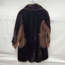 VTG France Tissavel Genuine Simulation Fur WM's Brown Coat Size 6 alternative image