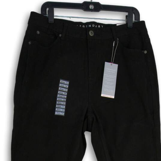 NWT Legendary Womens Black Denim Dark Wash Regular Fit Bootcut Leg Jeans Size 14 image number 3