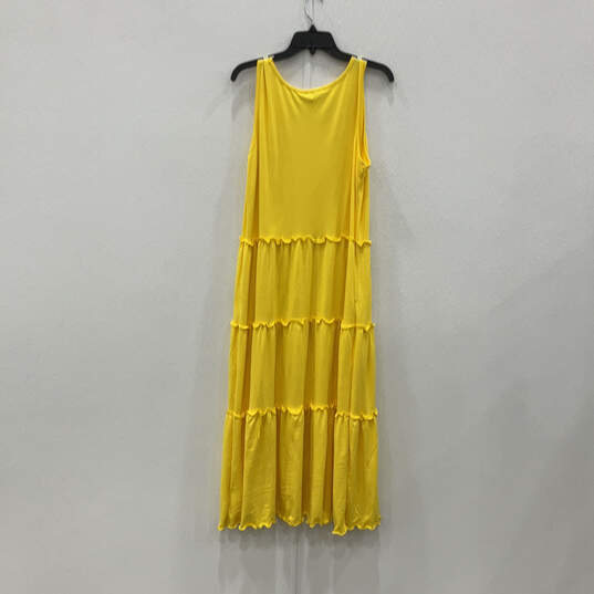 NWT Womens Yellow Sleeveless Scoop Neck Pullover Shift Dress Size XL image number 2