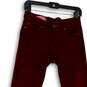Womens Red Denim Regular Fit Dark Wash Pockets Skinny Jeans Size 27 image number 3