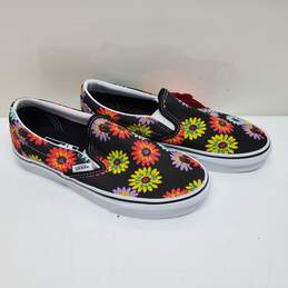 Vans Black Floral Print Slip On shoes