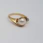14k Gold Diamond Fw Pearl Sz 4 1/4 Ring 2.9g image number 1