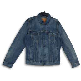 Levi Strauss & Co. Mens Blue Denim Spread Collar Button Front Jacket Size Medium