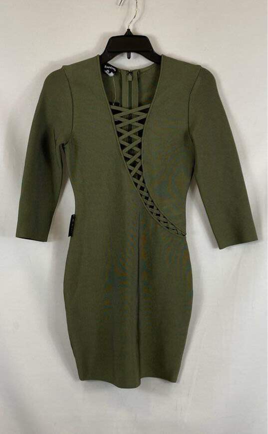 Bebe Green Casual Dress - Size X Small image number 1