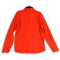 Womens Red Mock Neck Long Sleeve Thumb Hole Activewear Top Size L image number 2