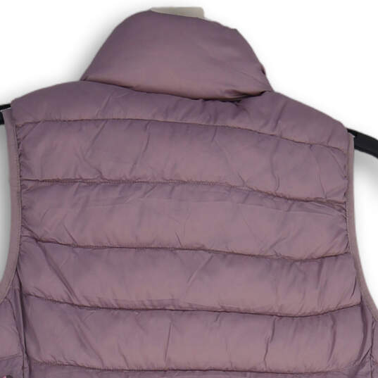 NWT Womens Lavender Mock Neck Sleeveless Full-Zip Puffer Vest Size Small image number 4