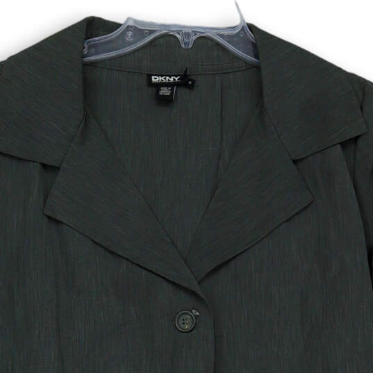 Mens Green 3/4 Casual Sleeve Notch Collar Button Front Jacket Size Medium image number 3