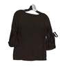 Womens Green 3/4 Sleeve Round Neck Casual Blouse Top Size XS image number 3