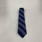 NWT Men's Blue Striped Silk Four In Hand Adjustable Pointed Necktie image number 1