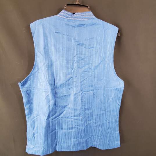 Fabindia Men Blue Silk Vest Sz M NWT image number 4