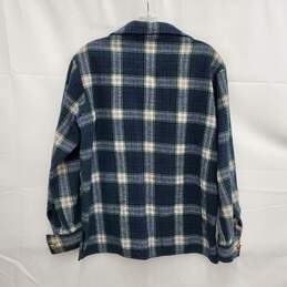Pendleton WM's Blue Plaid Flannel Half Button Shirt Size S alternative image