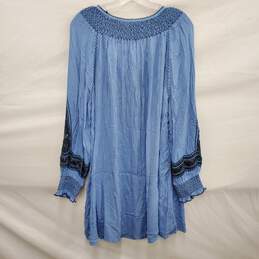 NWT Free People WM's Wind Willow Embroidered River Skies Blue Polyester Blend Dress Size M alternative image