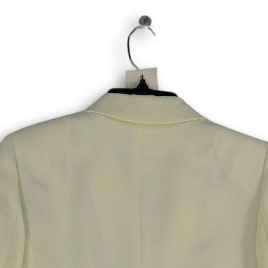 Womens White Single Breasted Long Sleeve Notch Lapel 2 Button Blazer Size 4 image number 4
