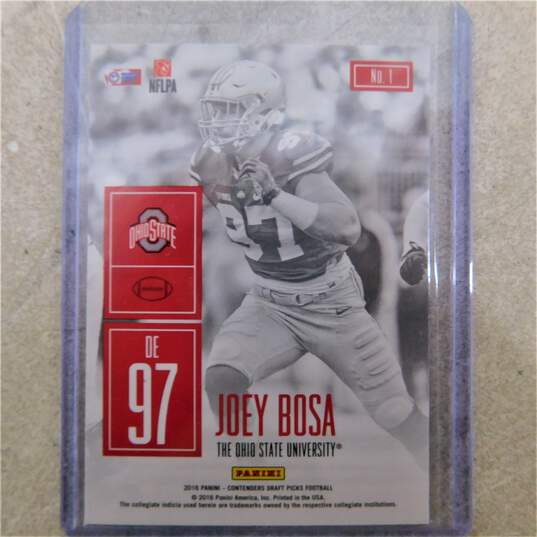 2016 Joey Bosa Panini Contenders Draft Picks Game Day Tickets Rookie SD Chargers image number 2