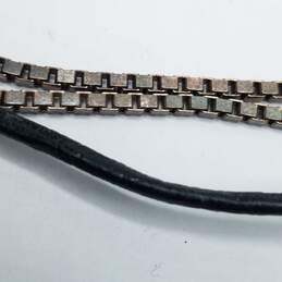 Sterling Silver Cord Pendant Necklace/Chain Bundle 2pcs. 34.6g alternative image