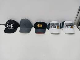5PC Under Armour & Chicago Blackhawks Baseball Style Hat Bundle