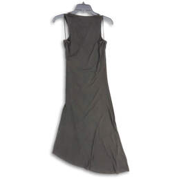 NWT Womens Black Sleeveless Asymmetrical Hem Side Zip Wrap Dress Size XS alternative image