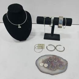 Bundle of Assorted Silver Tinted Fashion Costume Jewelry Set
