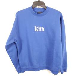 Kith Men Blue Logo Crewneck Sweater XS NWT