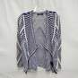 Nic + Zoe WM's Open Knit Blue & White Cardigan Size PP image number 1