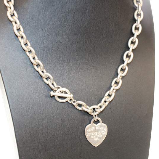 Tiffany & Co. Sterling Silver 'Return To' Large Link Chain Necklace - 67.8g image number 3