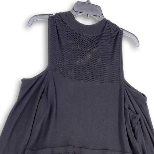 NWT Womens Black Cold Shoulder High Neck Stretch Short Sweater Dress Size 3 image number 3