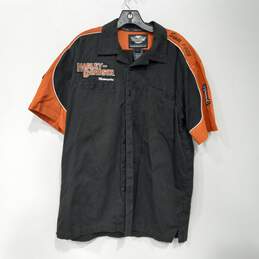 Harley-Davidson Short Sleeve Button Up Shirt Men's Size L
