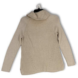 Womens Beige Knitted Long Sleeve Turtleneck Pullover Sweater Size Small alternative image