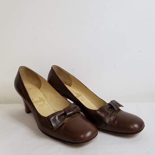 Amalfi Women's Dark Brown Leather Pumps Size 7 image number 3
