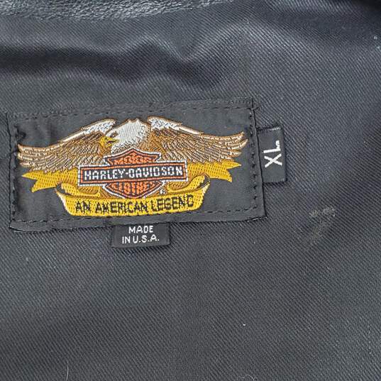 Vintage Harley-Davidson Leather Riding Vest Size XL image number 7