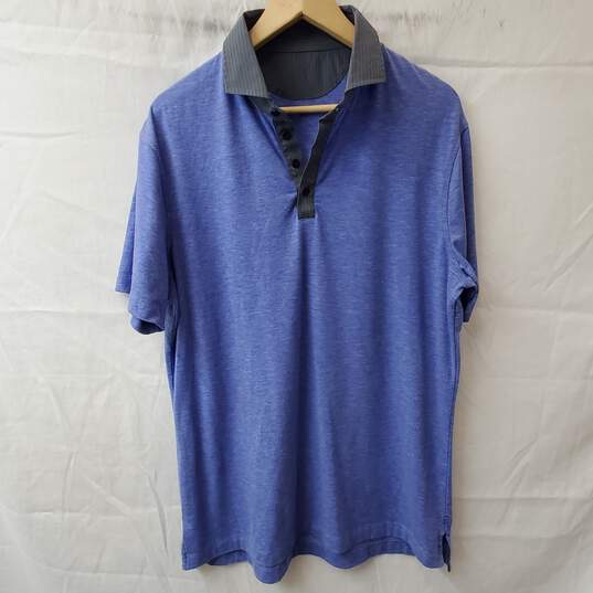Lululemon Mens Blue & Gray Collared Athletic Shirt image number 1