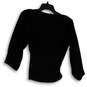 NWT Womens Black Pinstripe Wrap V-Neck Long Sleeve Blouse Top Size Small image number 2