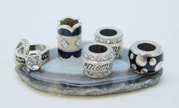 Brighton Designer Silver Tone Enamel & Swarovski Crystal Charm Beads 12.2g