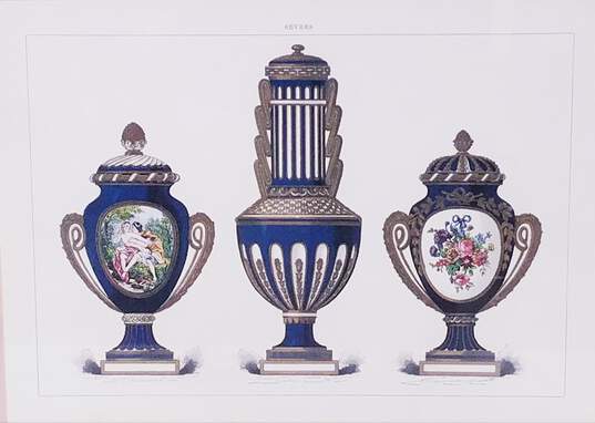 Vintage Sevres Vases Framed Artwork  Set of 2 Sevres Prints image number 5