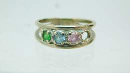 14K White Gold Pink Sapphire Green & Blue Spinel & Setting Ring For Repair 3.6g