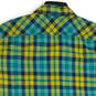 Mens Multicolor Blue Plaid Short Sleeve Collared Button-Up Shirt Size XL image number 4