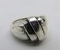 Artisan Sterling Silver Abstract Criss Cross Ripple Wide Band Rings 26.8g image number 2