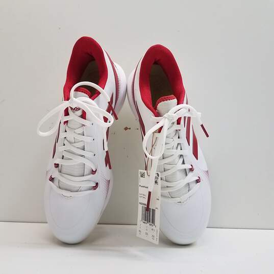 adidas Pure Hustle 2 White Red Softball Cleats Women's Size 8.5 image number 6