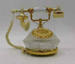 Vintage Princess Style Crystal and Gold Tone Push Button Telephone