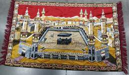 Vintage Islamic Holy Kaaba Mecca Prayer Rug Wall Hanging