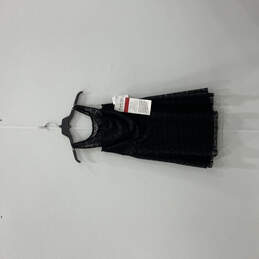 NWT Womens Black Zip Round Neck Sleeveless Crochet Skater Mini Dress Sz 13