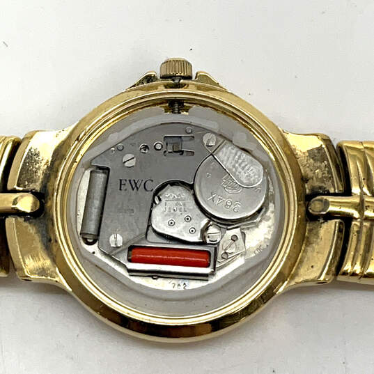 ESQ Swiss 100341 Mother Of Pearl Dial Gold Tone Roman Index Wristwatch image number 4