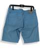 Mens Blue Flat Front Coin Pocket Casual Chino Shorts image number 2