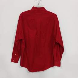 Tommy Hilfiger Men's Red Collared Dress Shirt Size M alternative image