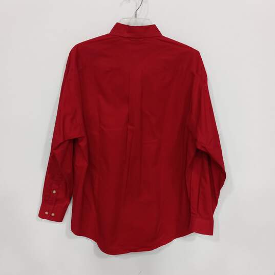 Tommy Hilfiger Men's Red Collared Dress Shirt Size M image number 2
