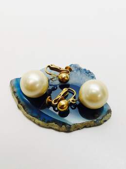 VNTG Coro Faux Pearl & Gold Tone Clip-On Earrings 20.7g