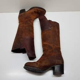 Frye Brown Suede and Leather Boots Women's size 8.5B alternative image