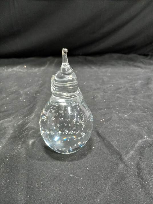 Art Glass Pear with Air Bubbles image number 2