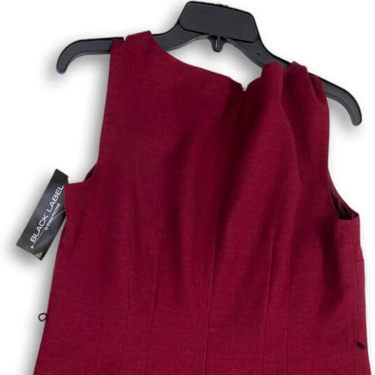 NWT Womens Red Sleeveless V-Neck Back Zip Casual Sheath Dress Size 12 image number 4