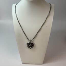 Designer Brighton Silver-Tone Chain Double Strand Heart Pendant Necklace